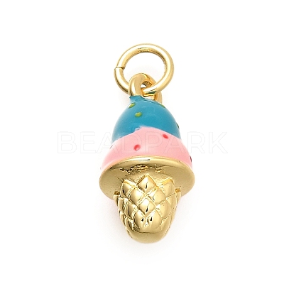 Brass Enamel Pendants KK-C087-12G-1