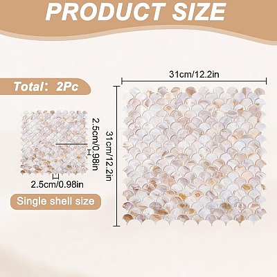 2Pcs Shell Cabochons Sheets AJEW-GO0002-11-1