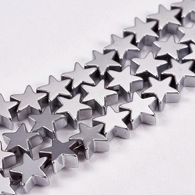 Electroplate Non-magnetic Synthetic Hematite Beads Strands G-J173-6x6mm-02-1