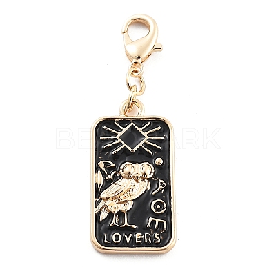 Tarot Alloy Enamel Pendant Decoration HJEW-P021-01A-G-1