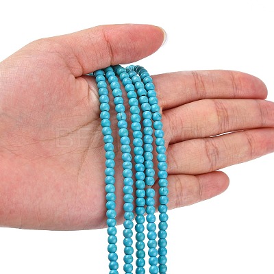 Synthetic Turquoise Beads Strands TURQ-G106-4mm-02F-1