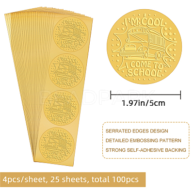 Plastic Self Adhesive Gold Foil Embossed Stickers DIY-WH0211-279-1