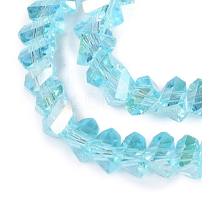 Electroplate Transparent Glass Beads Strands EGLA-Q139-01A-A26-1