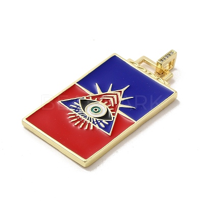 Brass Micro Pave Cubic Zirconia Pendant with Enamel KK-H458-02G-G01-1