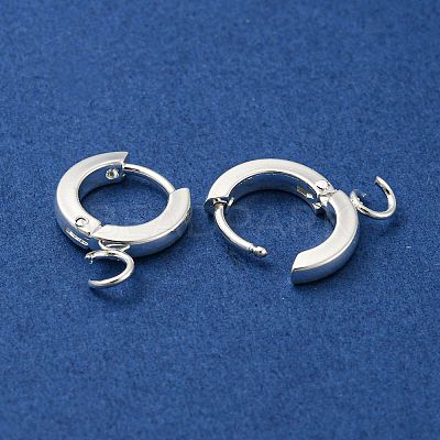 201 Stainless Steel Huggie Hoop Earrings Findings STAS-A167-01E-S-1