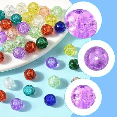 180Pcs 9 Colors Spray Painted Crackle Glass Beads Set CCG-FS0001-03-1