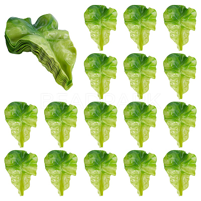PVC Lettuce Leaf Display Decorations DJEW-WH0042-134-1