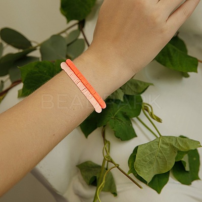 Polymer Clay Heishi Surfer Stretch Bracelets Set BJEW-SW00126-1