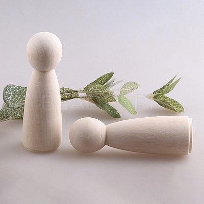 Unfinished Wood Female Peg Dolls People Bodies AJEW-U015-10B-1
