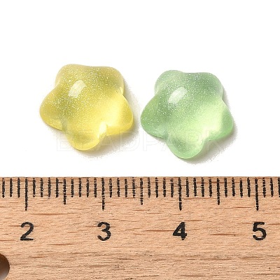 Transparent Resin Decoden Cabochons with Glitter Powder RESI-E053-08F-1