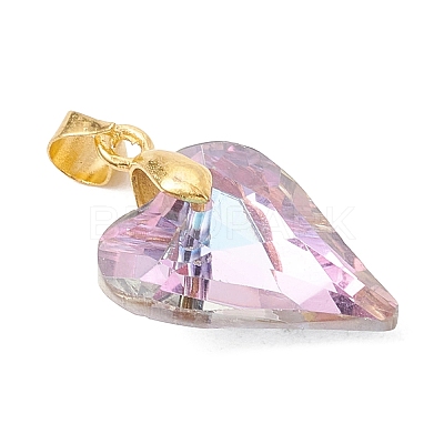 Electroplated Transparent Glass Pendants PALLOY-JF05156-01-1