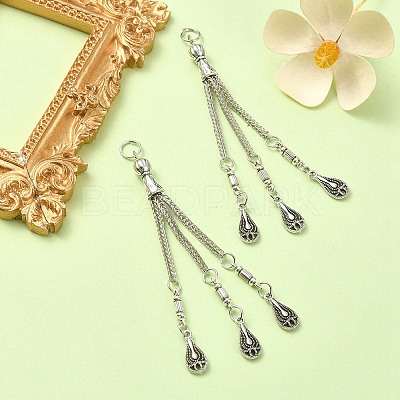 Tibetan Style Alloy Feather Tassel Big Pendants FIND-YW0003-92E-1