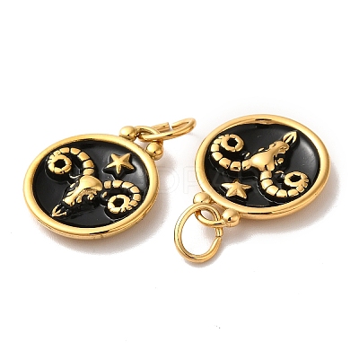 Ion Plating(IP) 304 Stainless Steel Enamel Pendants STAS-A080-43G-03-1