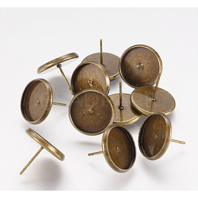 Brass Ear Studs Settings IFIN-Q005-AB-NR-1