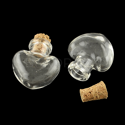 Heart Glass Bottle for Bead Containers AJEW-R045-02-1