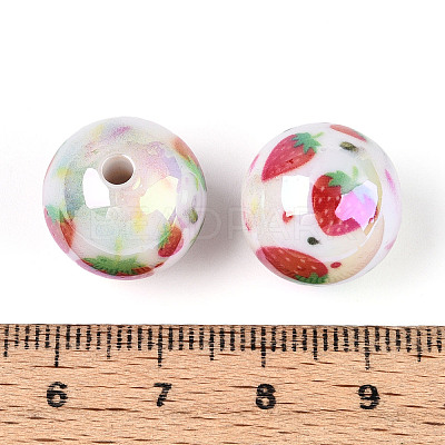 Printed Opaque Acrylic Beads MACR-T048-04D-1