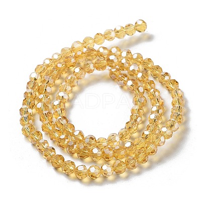 Electroplate Glass Bead Strands EGLA-R015-4mm-30-1