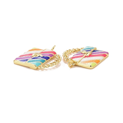 Rack Plating Brass Enamel Pendants X-KK-I689-12G-1