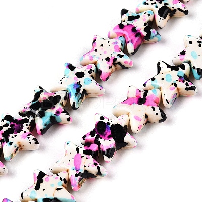 Spray Painted Synthetic Turquoise Beads Strands UNKW-T001-11F-1