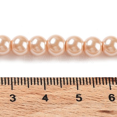 Baking Paint Pearlized Glass Pearl Round Bead Strands HY-Q003-6mm-18-1