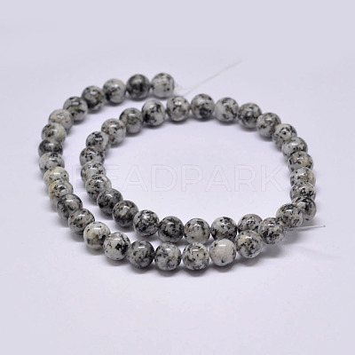 Natural Sesame Jasper/Kiwi Jasper Beads Strands X-G-F351-6mm-1