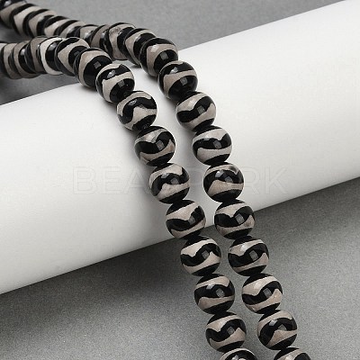 Tibetan Style dZi Beads Strands G-U022-A01-8mm-1