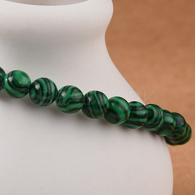 Synthetic Malachite(Dyed) Bead Stretch Bracelets BJEW-K212-A-031-1