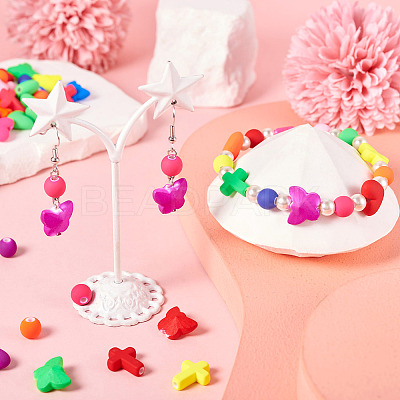 120Pcs 4 Styles Spray Painted Opaque Acrylic Beads ACRP-TA0001-03-1
