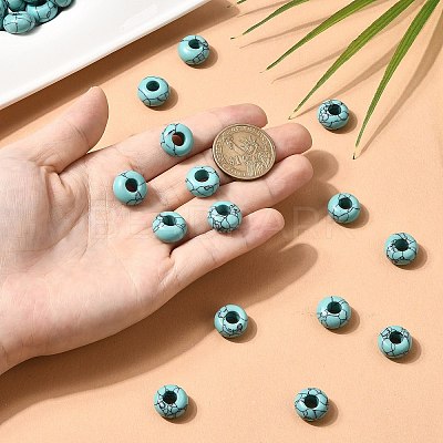 Synthetic Turquoise European Large Hole Beads X-G-Q442-15-1