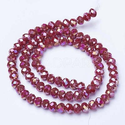 Electroplate Glass Beads Strands EGLA-A034-P2mm-B04-1