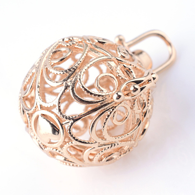 Rack Plating Brass Cage Pendants X-KK-Q402-01KC-1