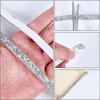 Resin Rhinestone Crystals Beaded Trim DIY-WH20055-024-1