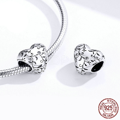 925 Sterling Silver Euorpean Beads STER-FF0012-02AS-1
