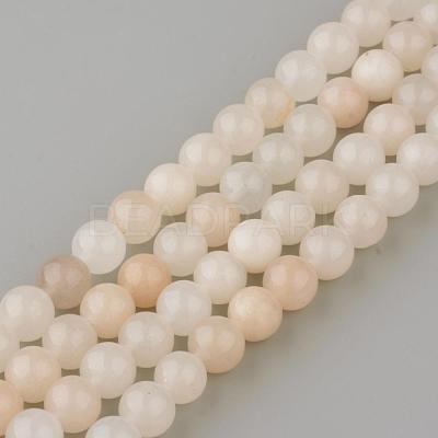 Natural Pink Aventurine Gemstone Round Bead Strands G-R288-8mm-1