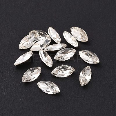Glass Rhinestone Cabochons GGLA-P002-03C-09-1