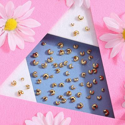 600Pcs 3 Styles Brass Crimp Beads Covers KK-SP0001-91B-1