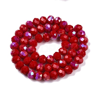 Electroplate Opaque Solid Color Glass Beads Strands EGLA-A044-P8mm-L15-1