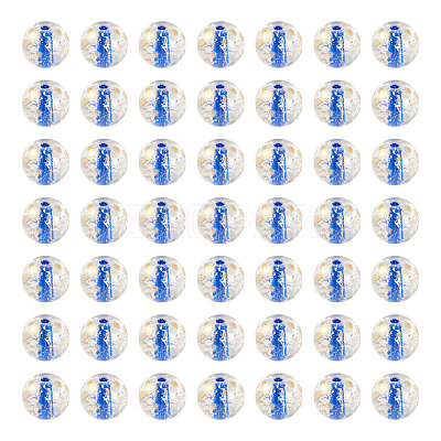 100Pcs Crackle Transparent Glass Beads GLAA-TADJ0001-12D-1
