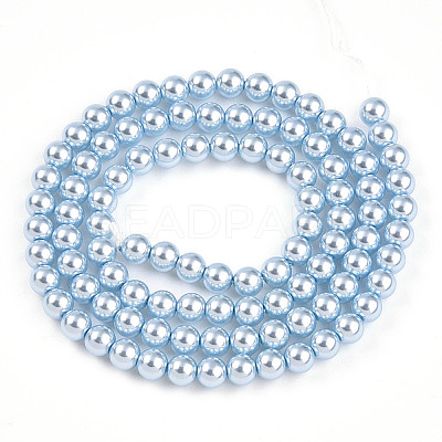 Baking Paint Pearlized Glass Pearl Bead Strands HY-N002-4mm-A05-1