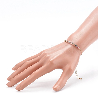 December Birthstone Natural Multicolor Tourmaline Beaded Bracelets X-BJEW-JB06092-12-1