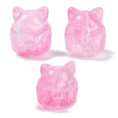 Transparent Spray Paint Glass Beads GLAA-H035-01-1