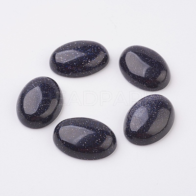 Synthetic Blue Goldstone Flat Back Cabochons G-G741-22x30mm-09-1