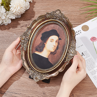 Resin with Glass Photo Frame Stand AJEW-WH0314-485-1