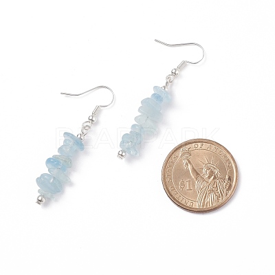 Natural Aquamarine Chips Beaded Jewelry Set SJEW-JS01232-07-1