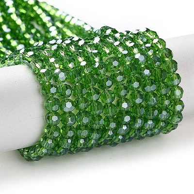 Electroplate Glass Bead Strands EGLA-R015-4mm-14-1