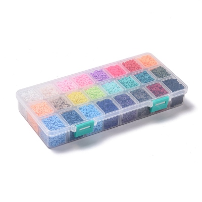 240g 24 Colors Handmade Polymer Clay Beads CLAY-JP0001-09-4mm-1