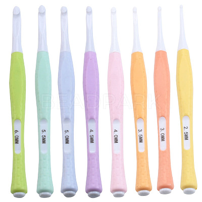 8Pcs TPR Diverse Size Crochet Hooks Set PW-WG61940-01-1