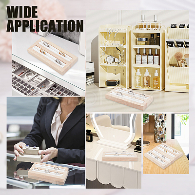 2-Slot Wooden Ring Display Stands ODIS-WH0025-88-1