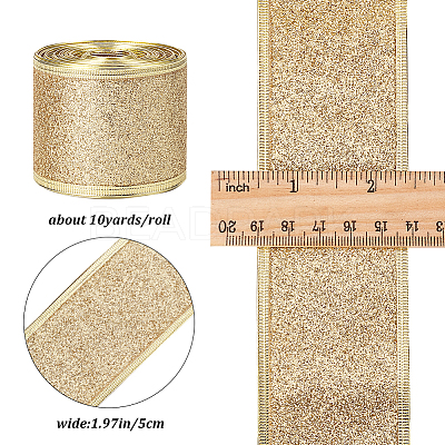 Sparkle Wired Edge Polyester Ribbon OCOR-WH0071-026A-1