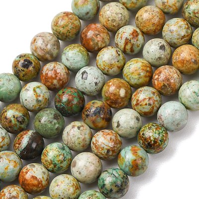 Natural Peruvian Turquoise(Jasper) Beads Strands G-T150-A01-8mm-1